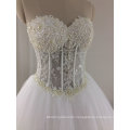 Trendy Elegant See Through Sparkling Pearls/Rhinestone Wedding Dress